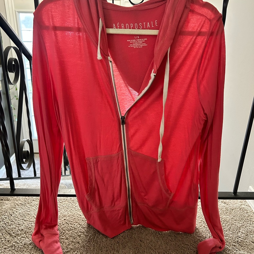 Aeropostale Red Zip-Up Hoodie